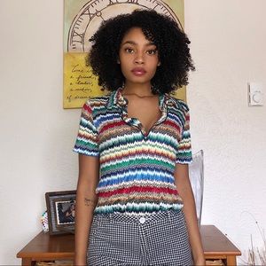 💋SOLD💋Multicolored Half Zip Top